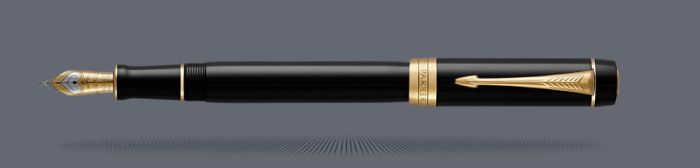 Pióro wieczne Parker Duofold Classic Centennial Czarny Akryl GT | Stalówka F/18k - 1931381