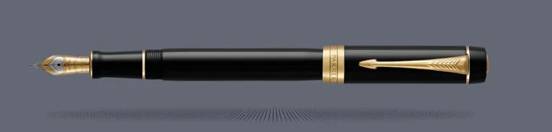 Pióro wieczne Parker Duofold Classic Centennial Czarny Akryl GT | Stalówka F/18k - 1931381