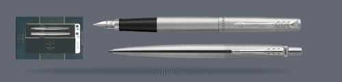 Zestaw Prezentowy Parker Duo Pióro wieczne + Długopis Jotter Core Błyszcząca Stal CT | Stalówka M - 2093258
