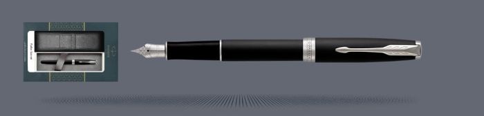 Zestaw Pióro wieczne Parker Sonnet Core Czarny Mat CT + Etui Kolor | Stalówka F - 1931521