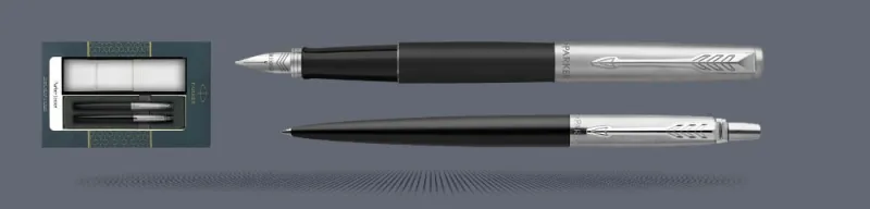 Zestaw Pióro wieczne + Długopis Jotter Core Bond Street Czarny CT + Etui Kolor | Stalówka M - 2030947_1953184