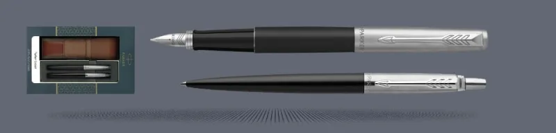 Zestaw Pióro wieczne + Długopis Jotter Core Bond Street Czarny CT + Etui Kolor | Stalówka M - 2030947_1953184