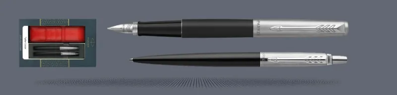 Zestaw Pióro wieczne + Długopis Jotter Core Bond Street Czarny CT + Etui Kolor | Stalówka M - 2030947_1953184