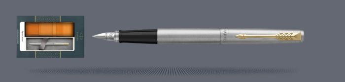 Zestaw Pióro wieczne Parker Jotter Core Błyszcząca Stal GT + Etui Kolor | Stalówka M - 2030948