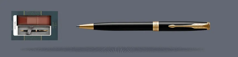 Zestaw Długopis Parker Sonnet Core Czarny Lakier GT + Etui Kolor - 1931497