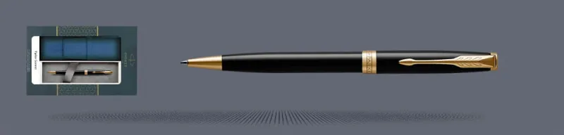 Zestaw Długopis Parker Sonnet Core Czarny Lakier GT + Etui Kolor - 1931497