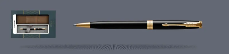 Zestaw Długopis Parker Sonnet Core Czarny Lakier GT + Etui Kolor - 1931497