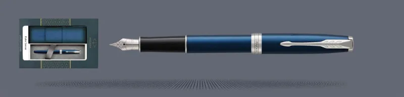 Zestaw Pióro wieczne Parker Sonnet Core Niebieski Satynowy Lakier CT + Etui Kolor | Stalówka F - 1945363