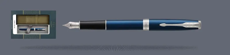Zestaw Pióro wieczne Parker Sonnet Core Niebieski Satynowy Lakier CT + Etui Kolor | Stalówka F - 1945363