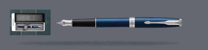 Zestaw Pióro wieczne Parker Sonnet Core Niebieski Satynowy Lakier CT + Etui Kolor | Stalówka F - 1945363