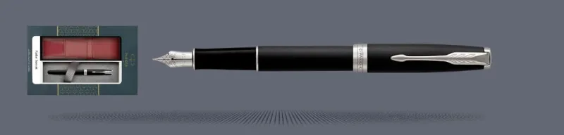 Zestaw Pióro wieczne Parker Sonnet Core Czarny Mat CT + Etui Kolor | Stalówka F - 1931521