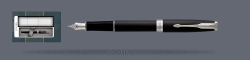 Zestaw Pióro wieczne Parker Sonnet Core Czarny Mat CT + Etui Kolor | Stalówka F - 1931521