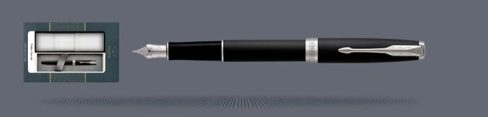 Zestaw Pióro wieczne Parker Sonnet Core Czarny Mat CT + Etui Kolor | Stalówka F - 1931521