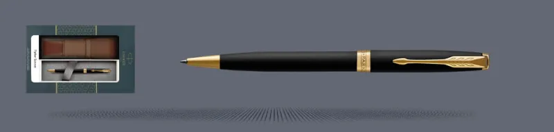 Zestaw Długopis Parker Sonnet Core Czarny Mat GT + Etui Kolor - 1931519
