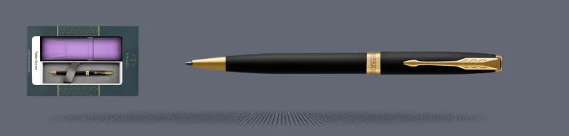 Zestaw Długopis Parker Sonnet Core Czarny Mat GT + Etui Kolor - 1931519
