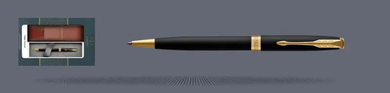 Zestaw Długopis Parker Sonnet Core Czarny Mat GT + Etui Kolor - 1931519