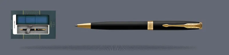 Zestaw Długopis Parker Sonnet Core Czarny Mat GT + Etui Kolor - 1931519