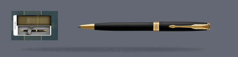 Zestaw Długopis Parker Sonnet Core Czarny Mat GT + Etui Kolor - 1931519