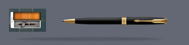 Zestaw Długopis Parker Sonnet Core Czarny Mat GT + Etui Kolor - 1931519