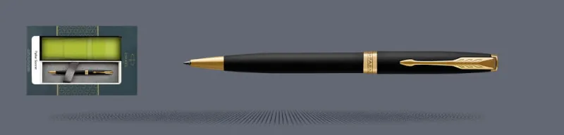 Zestaw Długopis Parker Sonnet Core Czarny Mat GT + Etui Kolor - 1931519