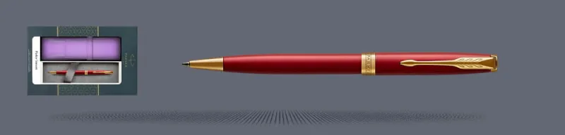 Zestaw Długopis Parker Sonnet Core Czerwony Satynowy Lakier GT + Etui Kolor - 1931476