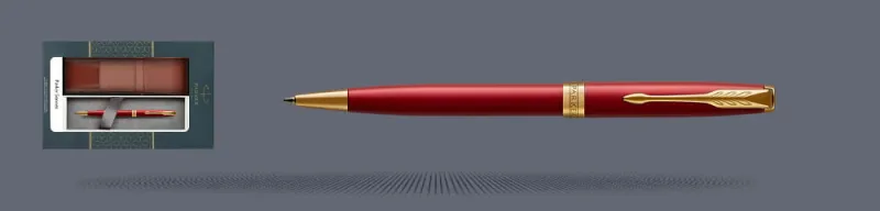 Zestaw Długopis Parker Sonnet Core Czerwony Satynowy Lakier GT + Etui Kolor - 1931476