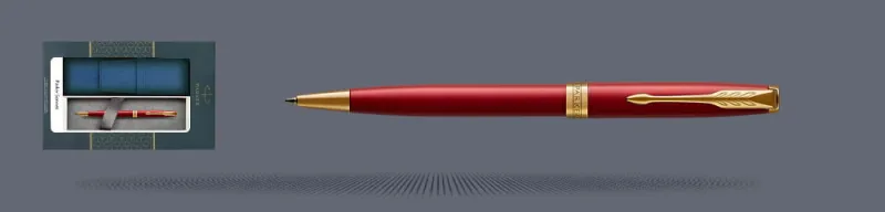 Zestaw Długopis Parker Sonnet Core Czerwony Satynowy Lakier GT + Etui Kolor - 1931476