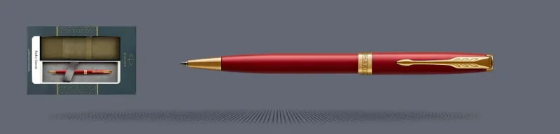 Zestaw Długopis Parker Sonnet Core Czerwony Satynowy Lakier GT + Etui Kolor - 1931476