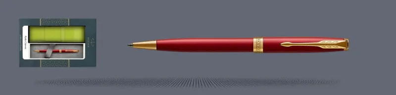 Zestaw Długopis Parker Sonnet Core Czerwony Satynowy Lakier GT + Etui Kolor - 1931476