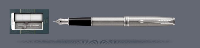 Zestaw Pióro wieczne Parker Sonnet Core Satynowa Stal CT + Etui Kolor | Stalówka F - 1931509
