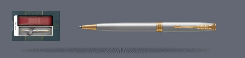 Zestaw Długopis Parker Sonnet Core Satynowa Stal GT + Etui Kolor - 1931507