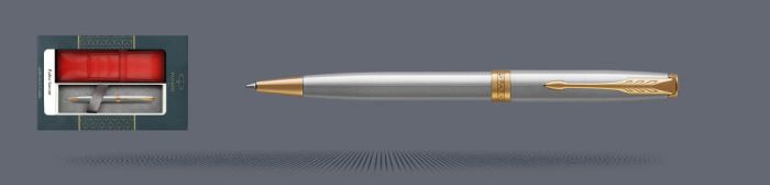 Zestaw Długopis Parker Sonnet Core Satynowa Stal GT + Etui Kolor - 1931507