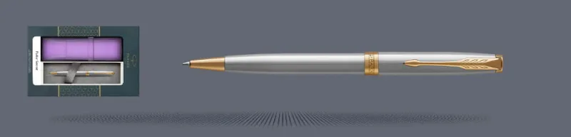 Zestaw Długopis Parker Sonnet Core Satynowa Stal GT + Etui Kolor - 1931507