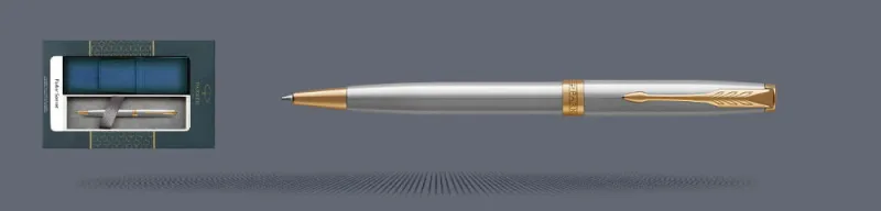 Zestaw Długopis Parker Sonnet Core Satynowa Stal GT + Etui Kolor - 1931507
