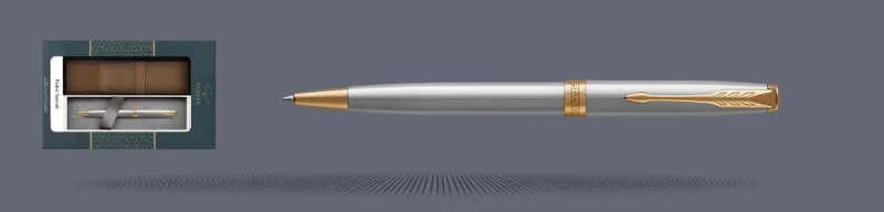 Zestaw Długopis Parker Sonnet Core Satynowa Stal GT + Etui Kolor - 1931507