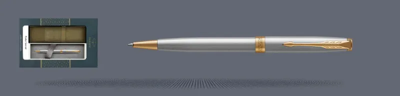 Zestaw Długopis Parker Sonnet Core Satynowa Stal GT + Etui Kolor - 1931507