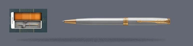 Zestaw Długopis Parker Sonnet Core Satynowa Stal GT + Etui Kolor - 1931507