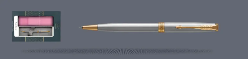 Zestaw Długopis Parker Sonnet Core Satynowa Stal GT + Etui Kolor - 1931507