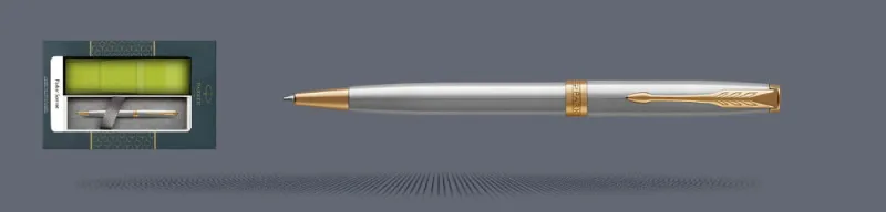 Zestaw Długopis Parker Sonnet Core Satynowa Stal GT + Etui Kolor - 1931507