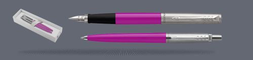 Zestaw Piśmienny Parker Pióro wieczne + Długopis Jotter Originals Magenta CT | Stalówka M - 2096860_2075996