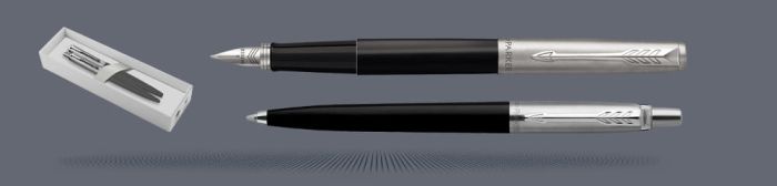 Zestaw Piśmienny Parker Pióro wieczne + Długopis Jotter Originals Czarny CT | Stalówka M - 2096430_2096873