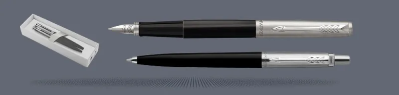 Zestaw Piśmienny Parker Pióro wieczne + Długopis Jotter Originals Czarny CT | Stalówka M - 2096430_2096873