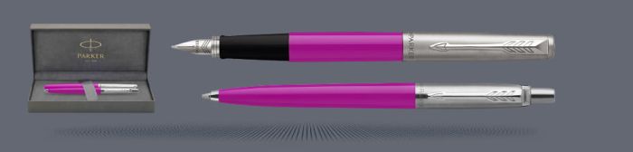 Zestaw Piśmienny Parker Pióro wieczne + Długopis Jotter Originals Magenta CT + Box Premium | Stalówka M - 2096860_2075996