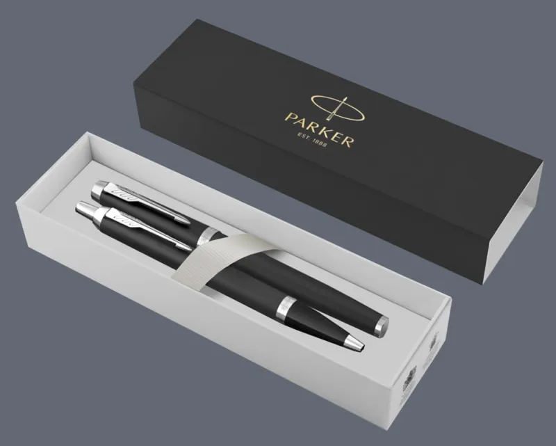Zestaw Pióro wieczne + Długopis Parker IM Essential Czarny Mat CT | Stalówka F - 2143637_2143632