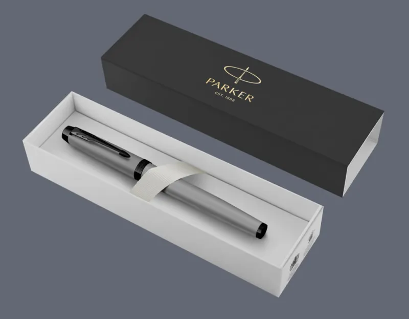 Pióro wieczne Parker IM Achromatic Grey + Premium Box | Stalówka F - 2127619