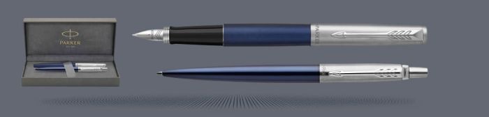Zestaw Piśmienny Parker Pióro wieczne + Długopis Jotter Core Królewski Granat CT + Premium Box | Stalówka M - 2030950_1953186