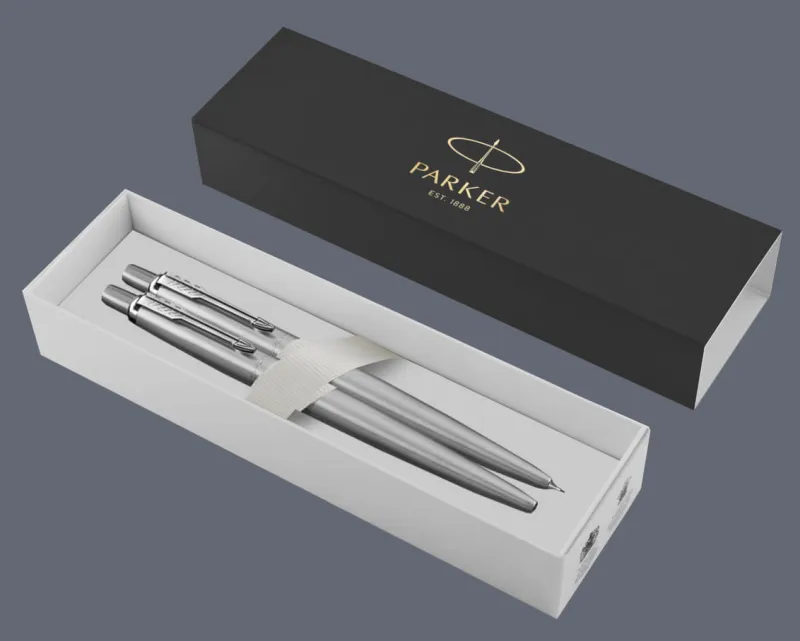 Zestaw piśmienny Długopis + Ołówek Parker Jotter Core Błyszcząca Stal CT + BOX Standard