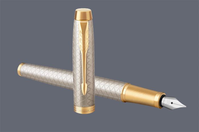 Zestaw Pióro wieczne + Długopis Parker IM Premium Royal Ciepła Szarość GT + Premium Box