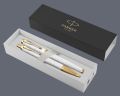 Zestaw Pióro wieczne + Długopis Parker IM Premium Royal Perłowy GT | Stalówka F - 2143649_2143643 + BOX Standard
