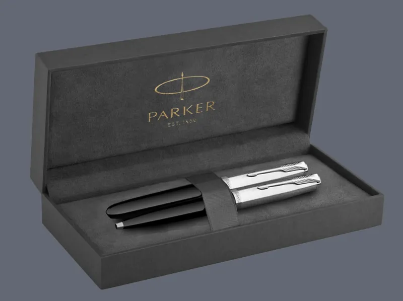 Zestaw Pióro wieczne + Długopis Parker 51 Czarny CT | Stalówka F - 2123491_2123493